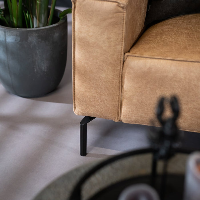 Bronx71 Industriële hoekbank Kansas eco-leer beige links