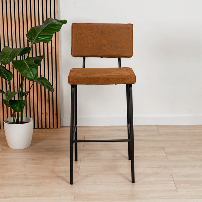 Bronx71 Industriële barkruk Espen cognac eco-leer 64-77 cm -