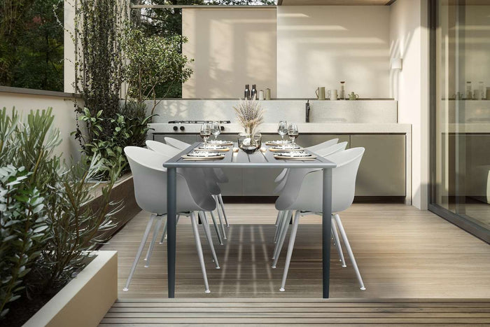 Feel Home - Luxe eettafel voor buiten - 200x90 cm - Met 6 kuipstoelen…