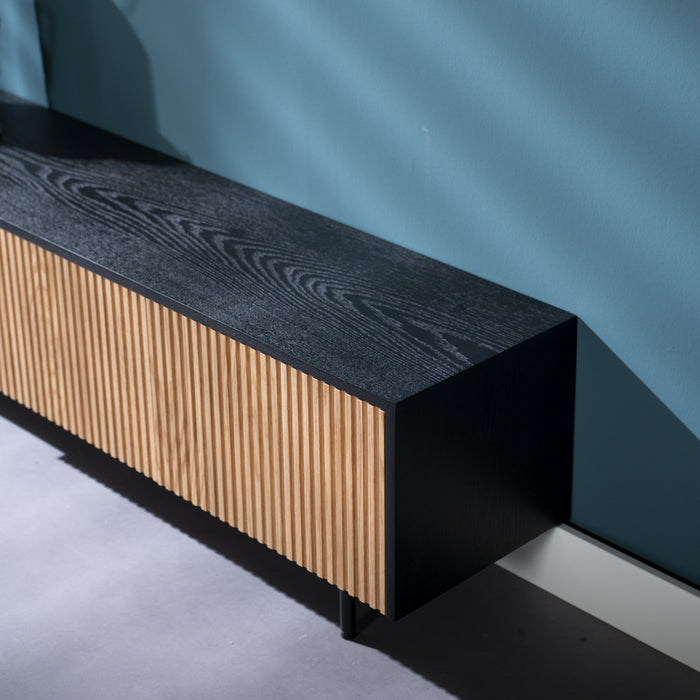 Bronx71 Tv-meubel Ray zwart|blank eiken 150 cm