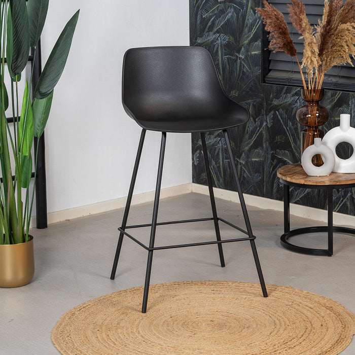 Bronx71 Scandinavische barkruk Dani zwart 65 cm - Barkrukken set van 2