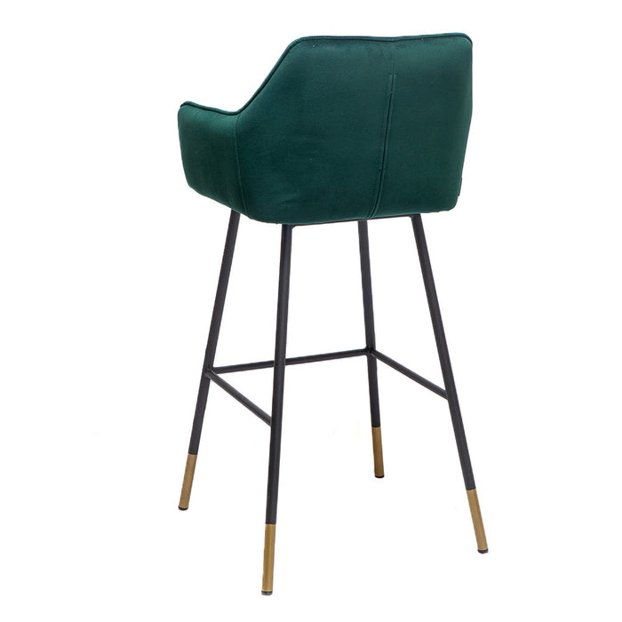 Bronx71 Velvet barkruk Fiona groen 65-78 cm - Barkrukken set van 2