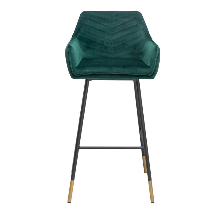 Bronx71 Velvet barkruk Fiona groen 65-78 cm - Barkrukken set van 2