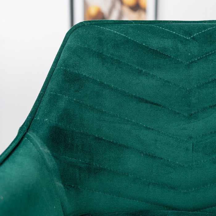 Bronx71 Velvet barkruk Fiona groen 65-78 cm - Barkrukken set van 2