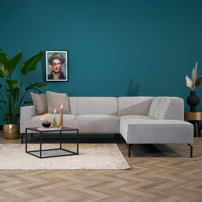 Bronx71 Hoekbank Kansas lichtgrijs ribstof rechts