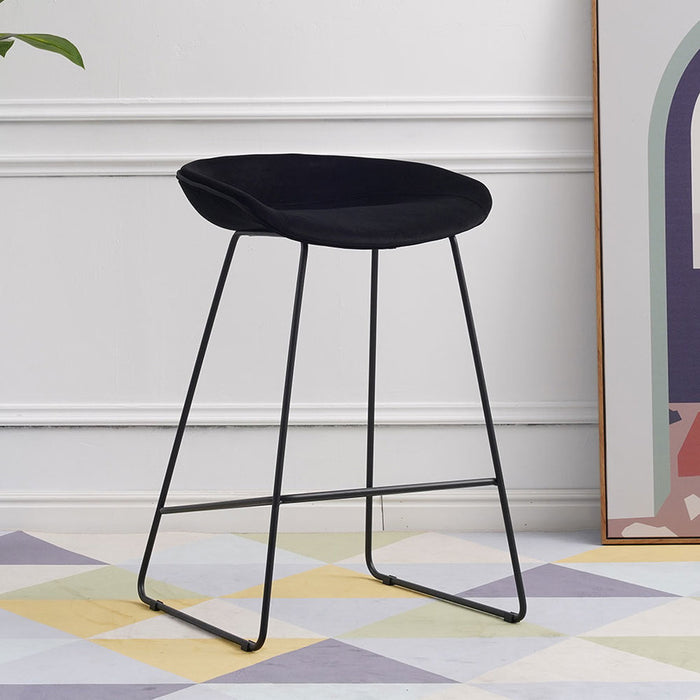 Bronx71 Velvet barkruk Oslo zwart 66 cm - Barkrukken set van 4