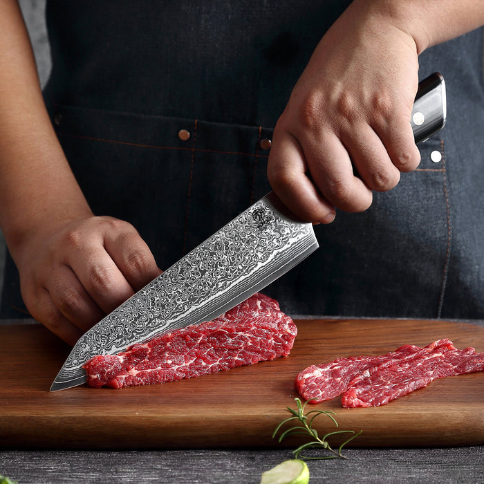 Homizu Kajiya Koksmes - AUS10 Damast|G10 - zwart - doos