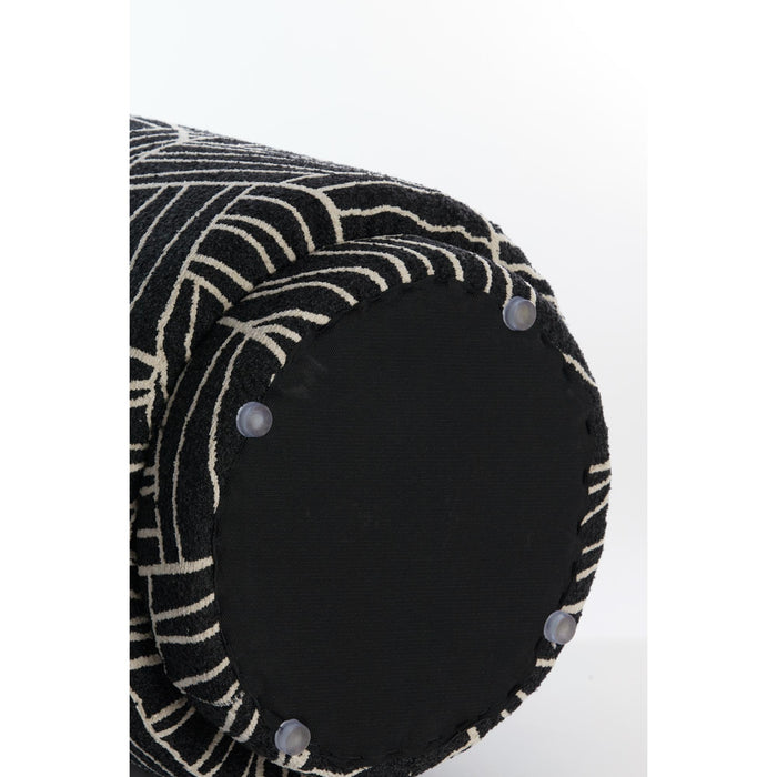 Light & Living Poef Davonte - Zwart - Ø40cm