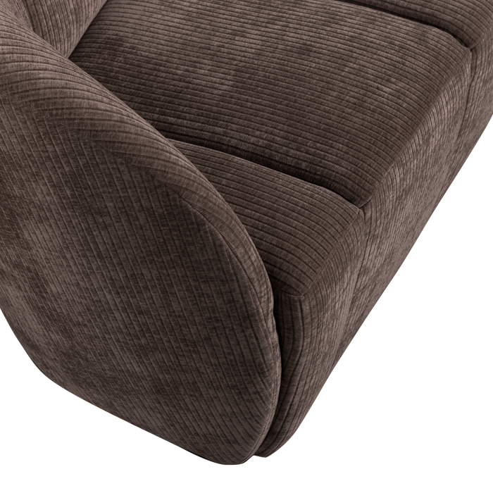 WOOOD Mojo 2-Zits Bankje Links - Geweven Ribstof - Bruin