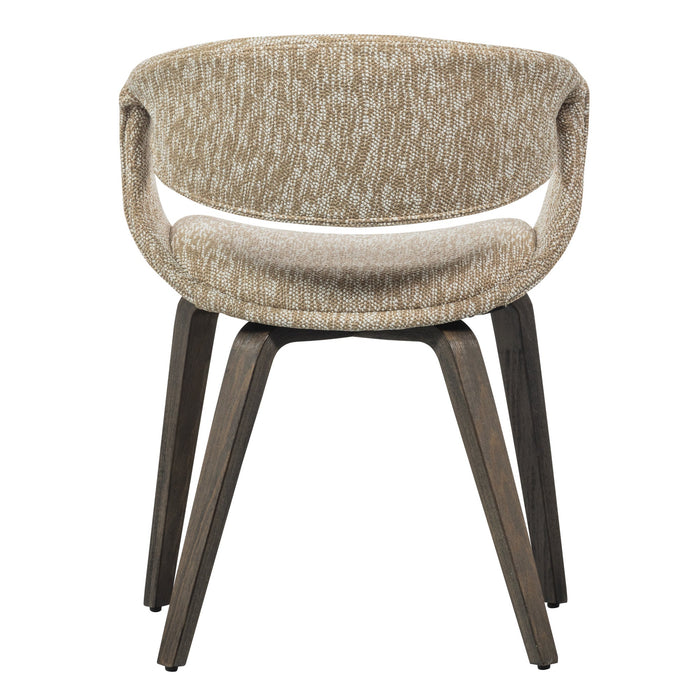 WOOOD Yossi Eetkamerstoelen Met Houten Bruinen Poot - Zand - Set van 2