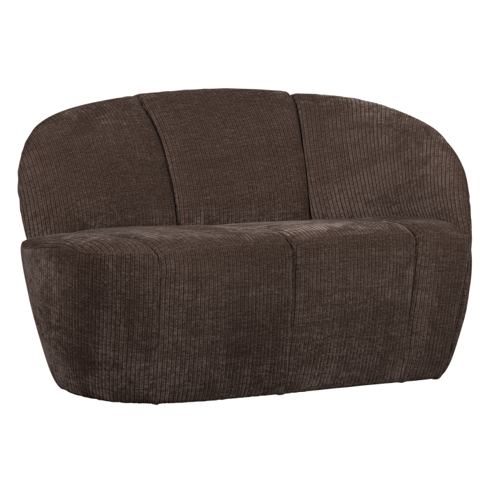 WOOOD Mojo 2-Zits Bankje Rechts - Geweven Ribstof - Bruin