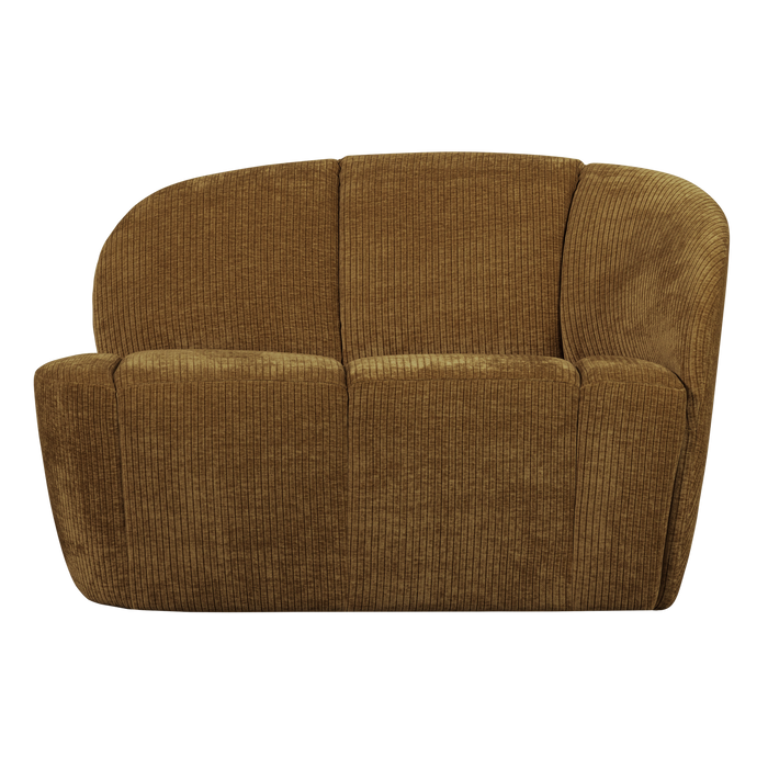 WOOOD Mojo 2-Zits Bankje Rechts - Geweven Ribstof - Honinggeel