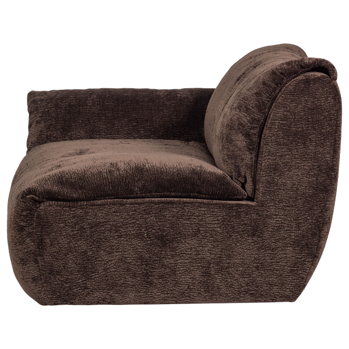 WOOOD Baggy 1-Zits Met Arm Links - Chenille - Donkerbruin - 81x114x101