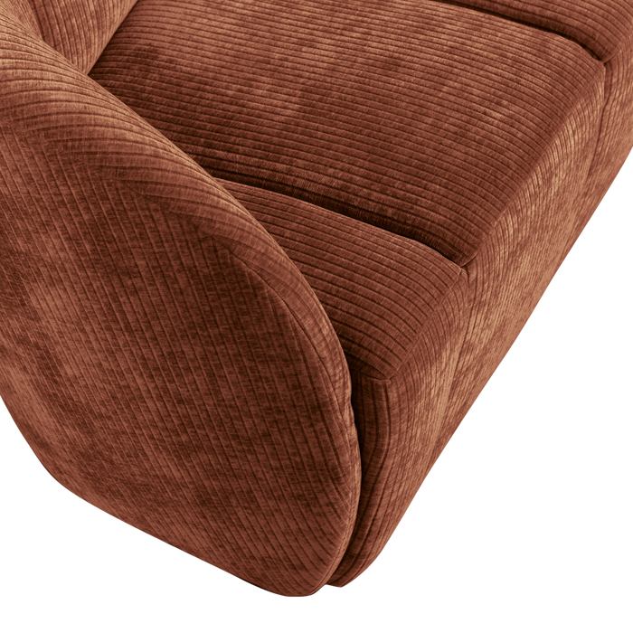 WOOOD Mojo 2-Zits Bankje Links - Geweven Ribstof - Roestbruin