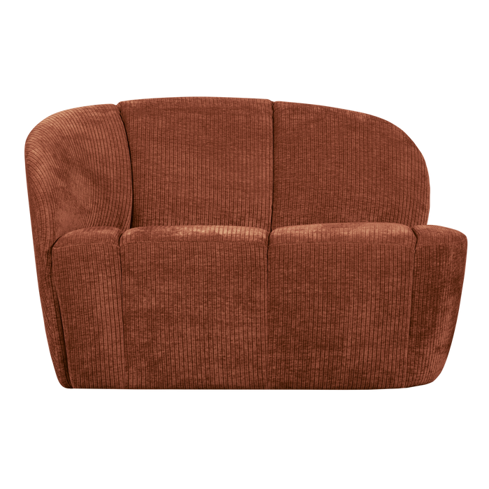 WOOOD Mojo 2-Zits Bankje Links - Geweven Ribstof - Roestbruin