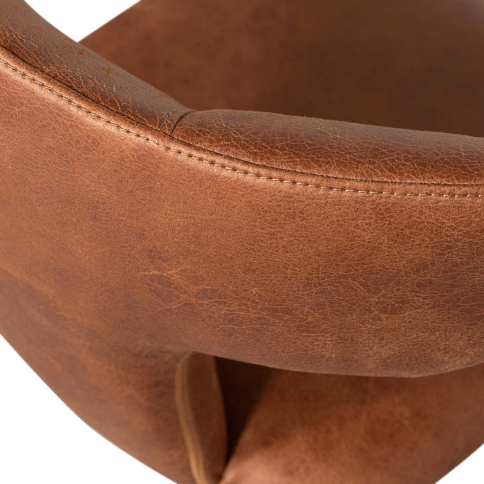 WOOOD Permit Eetkamerstoelen - Leerlook - Cognac - Set van 2