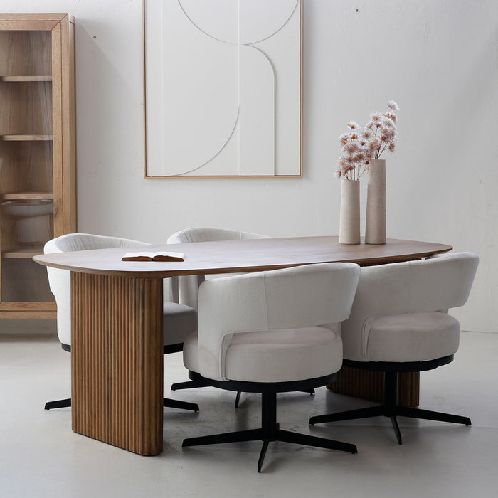 Giga Meubel - Eettafel Deens Ovaal 240cm - Naturel Mangohout - Dai