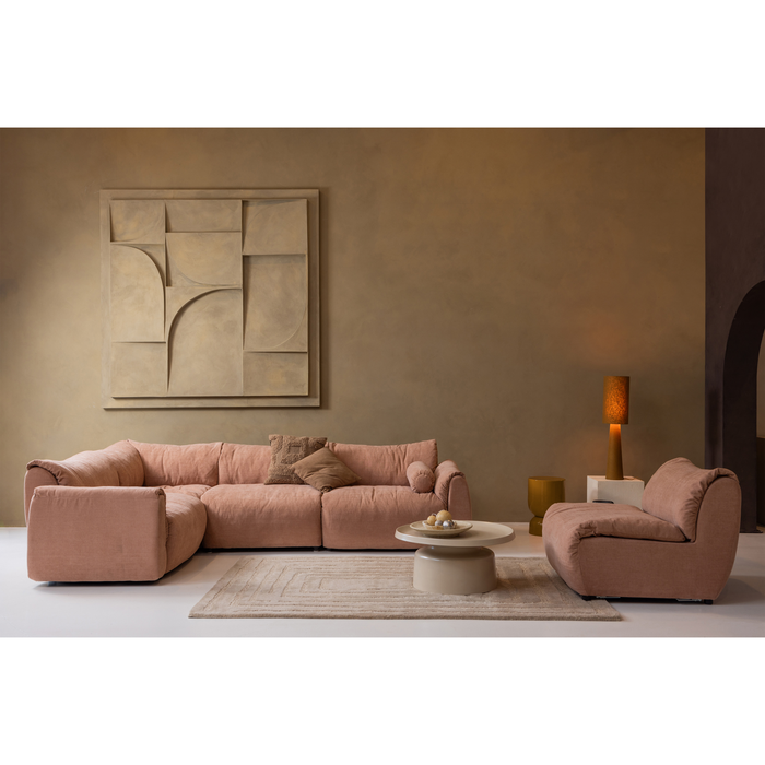 WOOOD Baggy Hoekelement - Geweven Chenille - Oudroze - 81x96x96