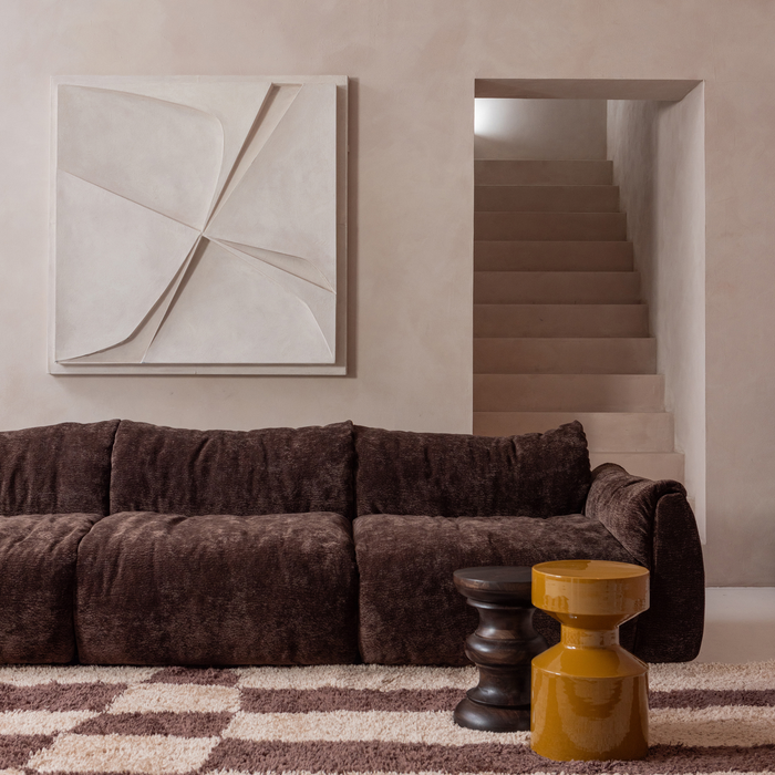 WOOOD Baggy 1-Zits Met Arm Rechts - 3D Chenille - Donkerbruin -