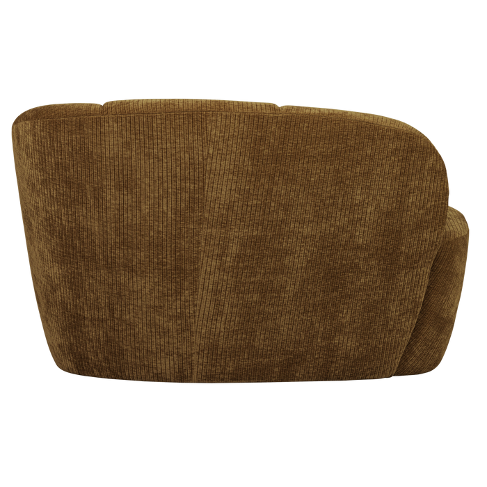 WOOOD Mojo 2-Zits Bankje Rechts - Geweven Ribstof - Honinggeel