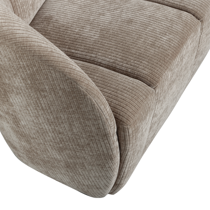 WOOOD Mojo 2-Zits Bankje Links - Geweven Ribstof - Donkerzand