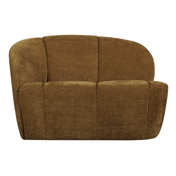 WOOOD Mojo 2-Zits Bankje Links - Geweven Ribstof - Honinggeel