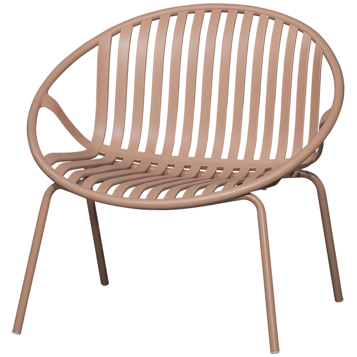 WOOOD Bruce Fauteuil Tuin - Metaal - Zalm Roze - 73x81x72 cm