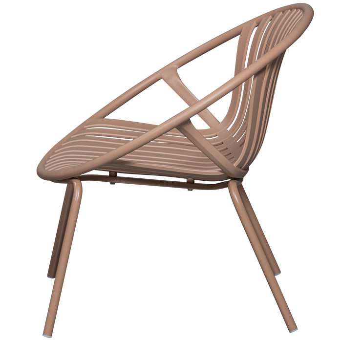 WOOOD Bruce Fauteuil Tuin - Metaal - Zalm Roze - 73x81x72 cm