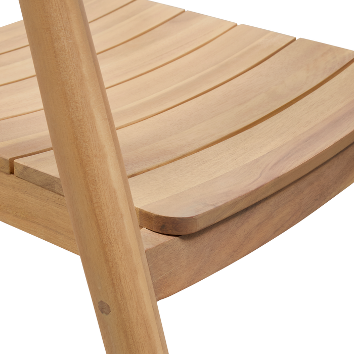 WOOOD Boru Tuinstoel - Acacia Hout - Naturel - 76x55x50