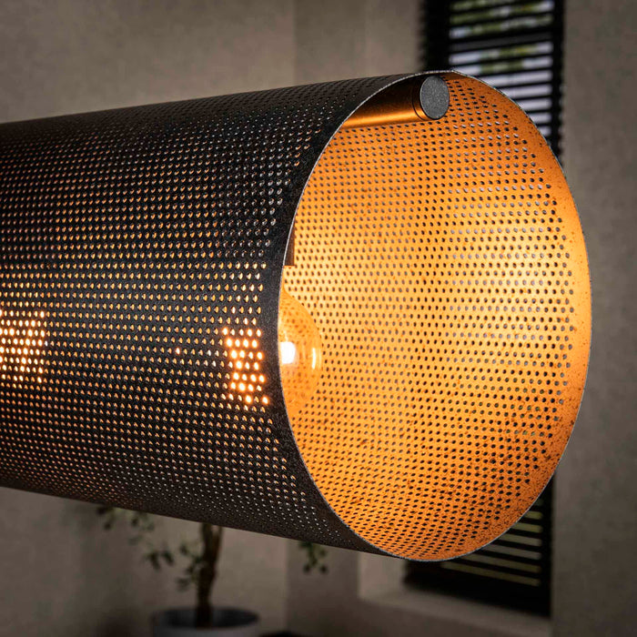 Giga Meubel - Hanglamp Metaal Zwart - 145x20x150cm - Koker Mesh