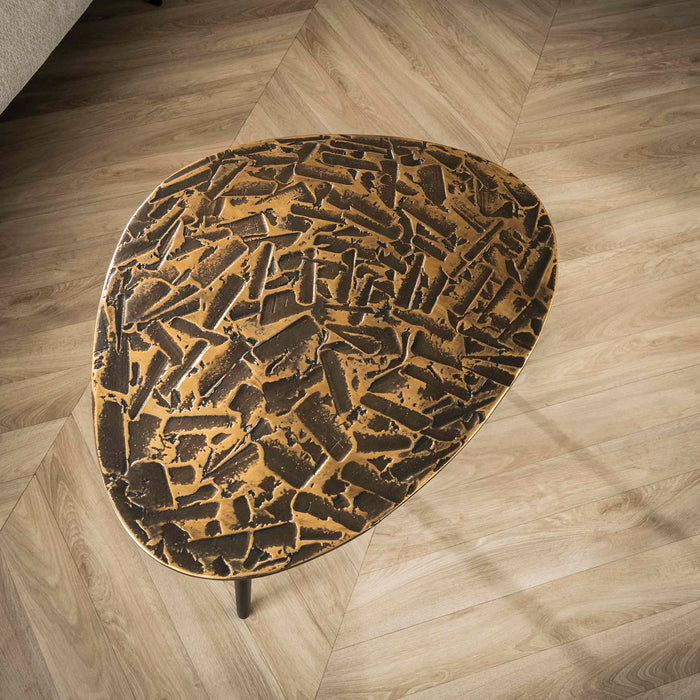 Giga Meubel - Salontafel Driehoek - 80x60x43cm - Set Van 2 - Patina