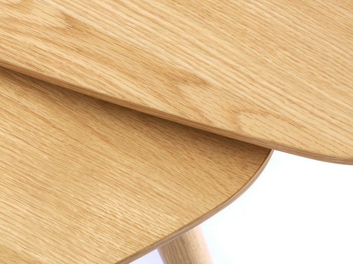 Giga Living - Salontafel Eikenhout Driehoek - Set van 2 - Naturel