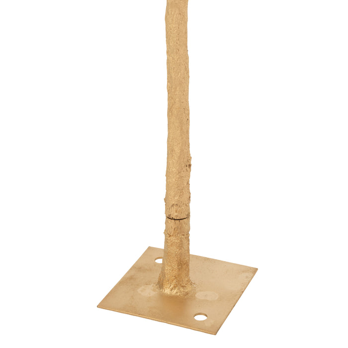 J-Line boom Pluimen - staal - goud|wit - small