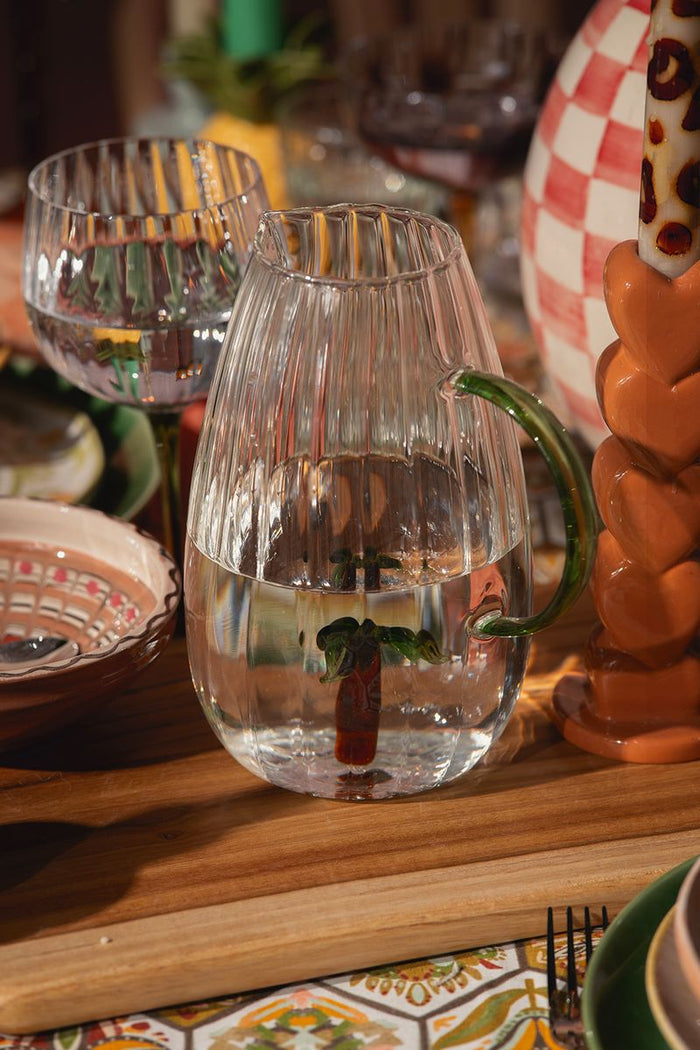 Sissy-Boy Glazen karaf met palmboom aan de binnenkant