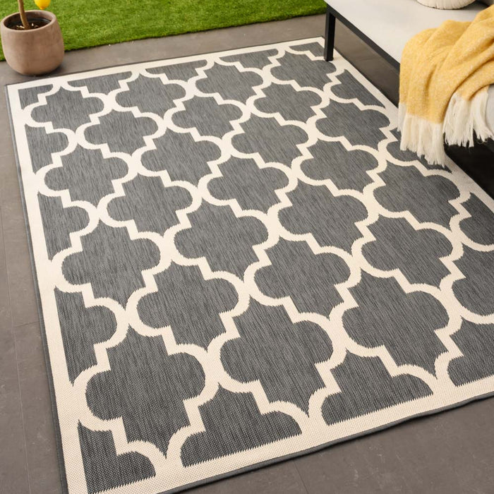 Tapeso Retro buitenkleed - Flip Lucky grijs - 200x280 cm