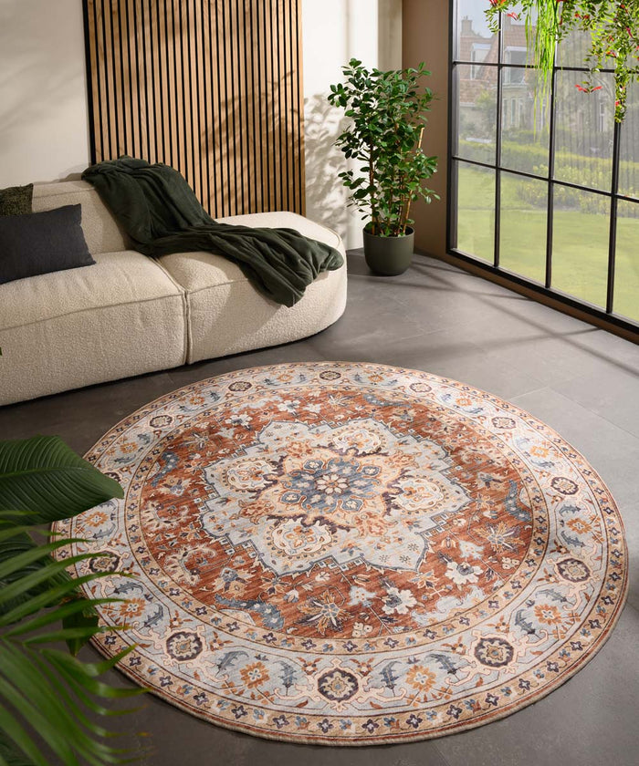 Heritaged Rond Vintage buitenkleed - Valenca Fino terracotta - 230 cm