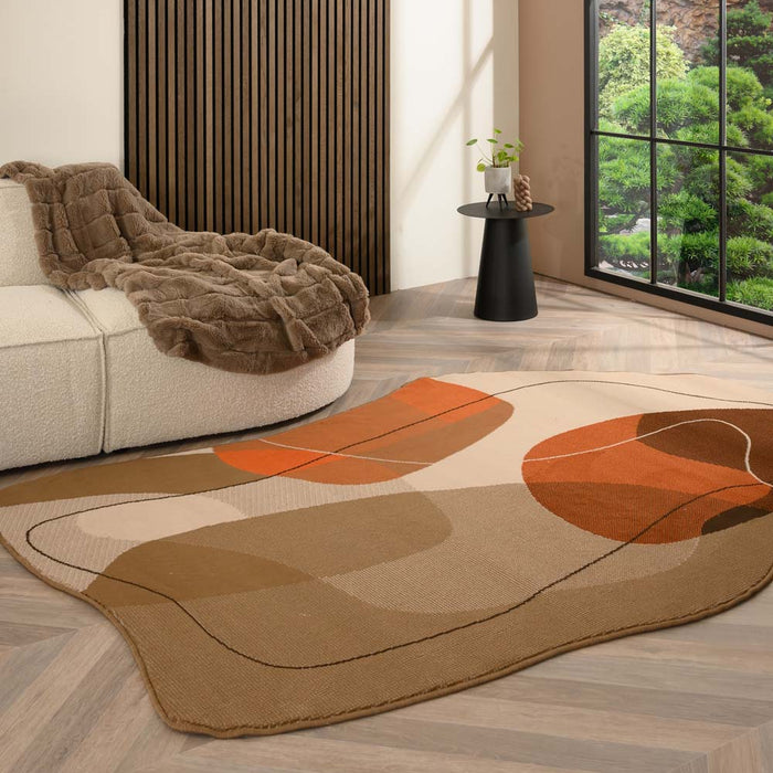 Tapeso Organisch vloerkleed - Ease Stone terra - 160x230 cm