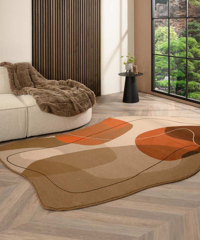 Tapeso Organisch vloerkleed - Ease Stone terra - 160x230 cm