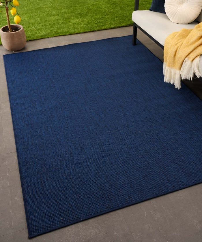 Tapeso Buitenkleed effen - Flip donkerblauw - 200x280 cm