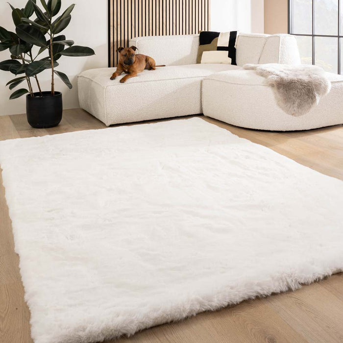 Tapeso Fluffy vloerkleed - Comfy Deluxe wit - 140x200 cm