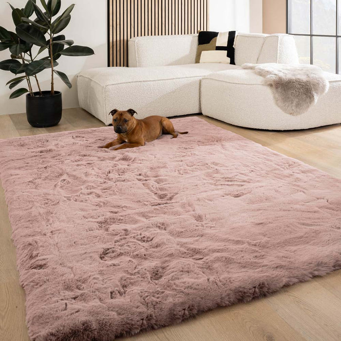 Tapeso Fluffy vloerkleed - Comfy Deluxe roze - 230x330 cm