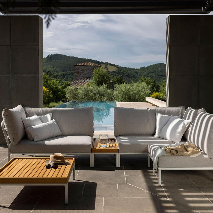 Houe Level2 Cozy Corner loungebank rechts frame wit stof Alpine