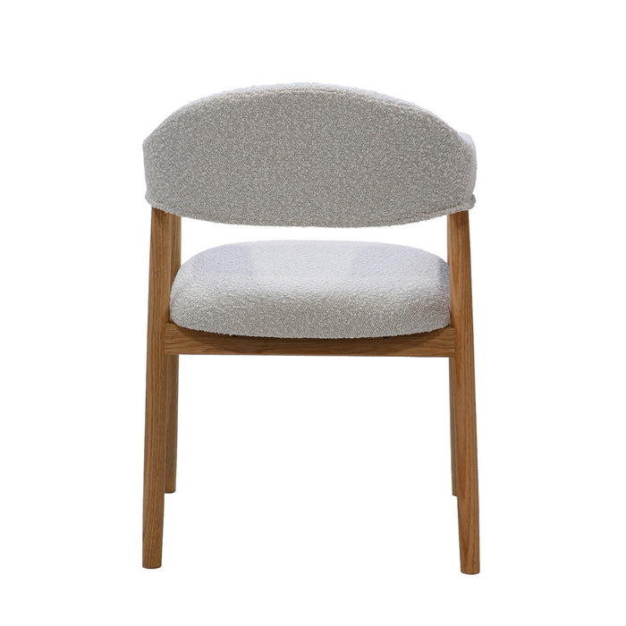 DÉJA Living - Eetkamerstoel Beige Stof - Eikenhout - Noémi - Set van 2