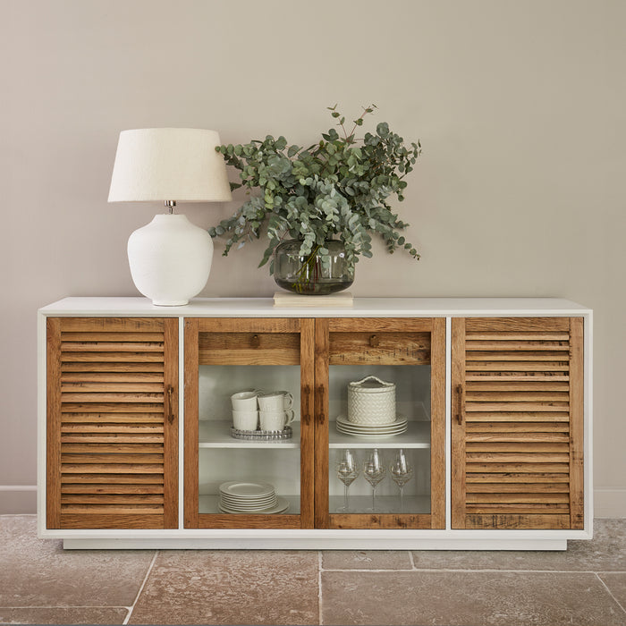 Rivièra Maison - Lake Sideboard in gerecycled eikenhout en glas, 194x44x85 cm