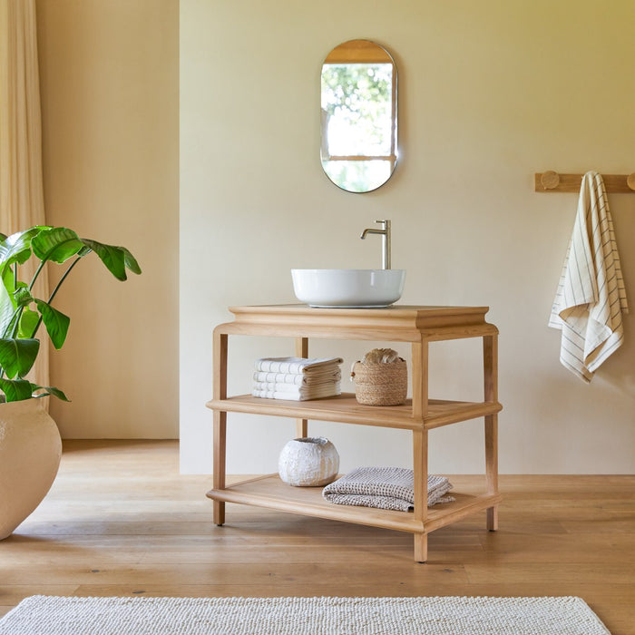 Tikamoon - Massief teakhouten wastafelmeubel Achille 95 cm