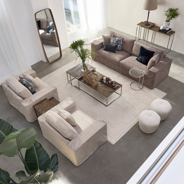 Rivièra Maison - Luxe Tapijt Versailles in Crème van 70% Wol, 230x160 cm