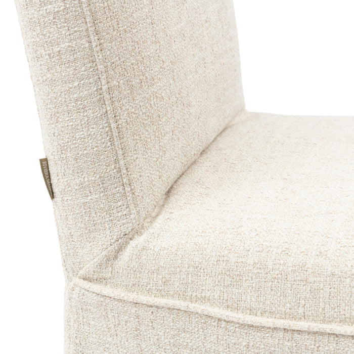 Rivièra Maison - Monti Eetkamerstoel A91 - Antiek Wit van Polyester en Rubberwood, 50x67x100 cm