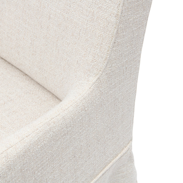 Rivièra Maison - Sfeervolle Eetkamerstoel in A91 - Antique White van Polyester en Rubberwood - 72x64x100 cm