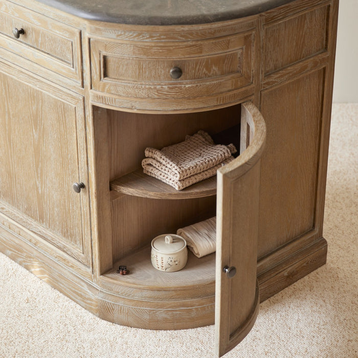 Tikamoon - Eiken meubel met enkele wastafel 110 cm Louise