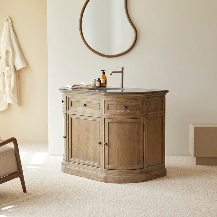 Tikamoon - Eiken meubel met enkele wastafel 110 cm Louise